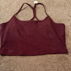 Athleta Maroon Stretch Racerback Crop Tank